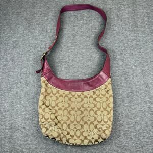 Coach Bleecker Sophie Signature Convertible Crossbody Bag Khaki Jacquard Berry